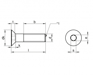 Alacer Mas, Allen Countersunk head screw DIN-7991 ISO-10642