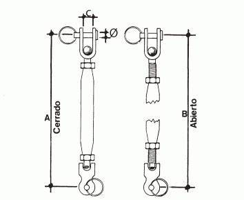 Alacer Mas, Tensor con dos horquillas articuladas