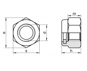 Alacer Mas, Ecrou autobloquant avec embout en nylon DIN-985 ISO-10511