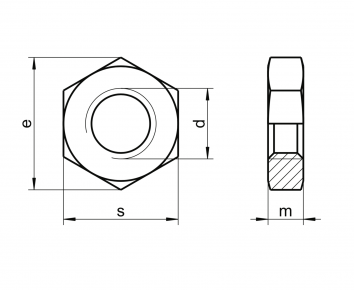 Alacer Mas, Tuerca hexagonal baja con forma B y chaflán DIN-439 ISO-4035